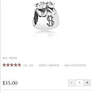 Pandora money bag charm